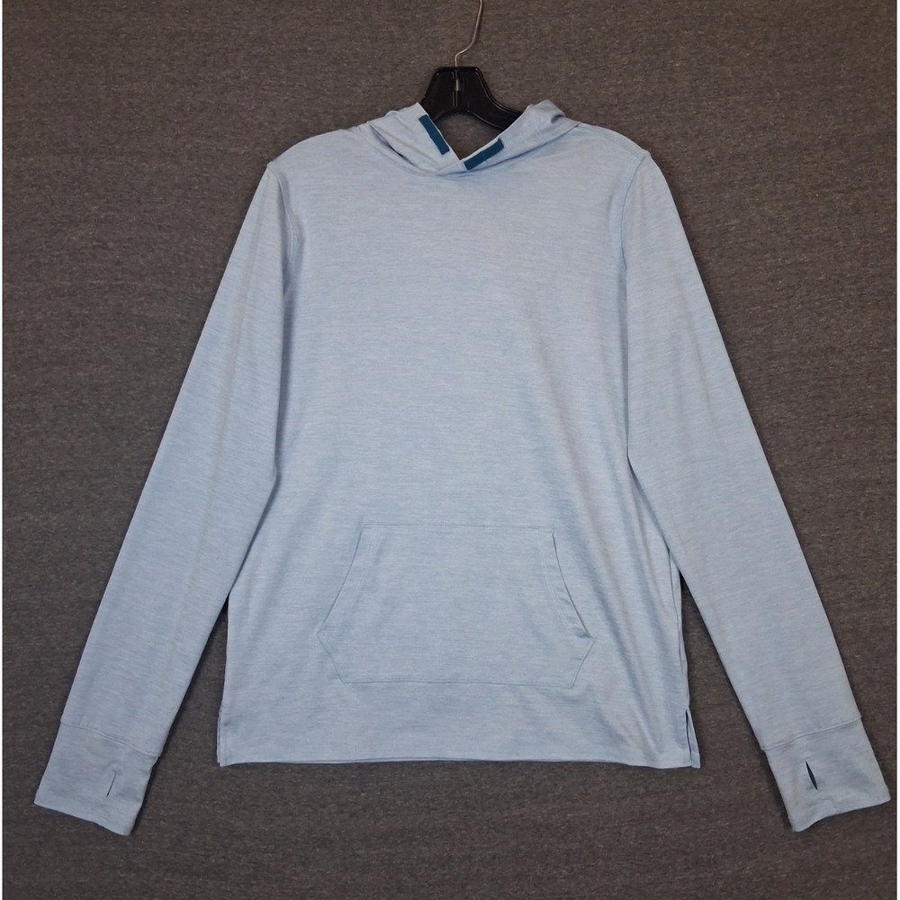 Lands End Youth Sweatshirt 2XL 18-20 Blue Hoodie Stretch Performance Thumbholes